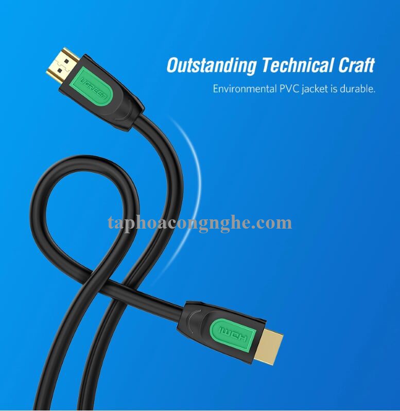 Ugreen 40466 10M màu Đen Cáp tín hiệu HDMI chuẩn 1.4 hỗ trợ phân giải 4K * 2K HD101 30040466